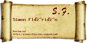 Simon Flórián névjegykártya